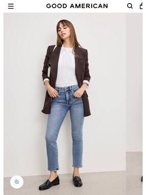 Good American Light Blue Straight Leg Jeans